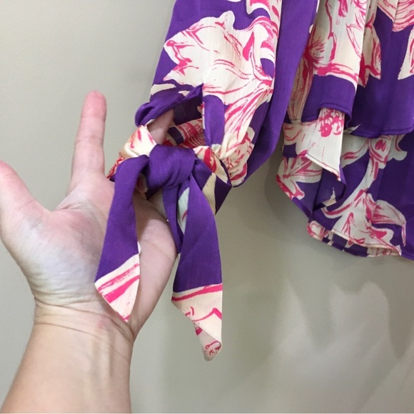 Zara top off shoulder blouse ruffle purple size small new - Picture 6 of 10